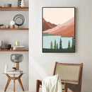 Boho Sun Nature Landscape Canvas Art Print for Home Decor by Axyaa