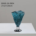 Axyaa High Footed Glass Vase Gradient Hydroponic Flower Vase Bouquet Display Ornament