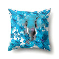 Axyaa Elephant Pattern Polyester Cushion Cover 45x45cm Home Decor Square Pillowcase