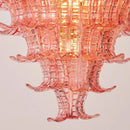 Axyaa Luxe Pink Glass Designer Chandelier Set for Living, Bedroom, and Dining Rooms