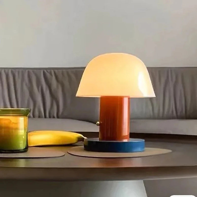 Axyaa USB Charging LED Mushroom Table Lamp Touch Switch Bedside Decor Light