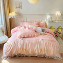 Axyaa 2025 French High-End Washed Cotton Bed Cover Four-Piece Set