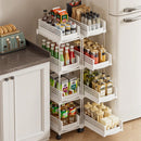 Axyaa Wheeled Storage Rack, Tiered Organizer, Space-Saving Shelf for Home & Kitchen