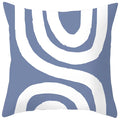 Axyaa Abstract Geometric Pillowcase in Nordic Blue Purple - Peach Skin Fabric