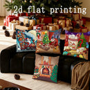 Axyaa Christmas Cartoon Pattern Pillow Covers for Sofa, Bedroom, Car