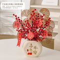 Axyaa Peace Joy Blessing Flower Vase & Apricot Leaves Set for Lunar Festival