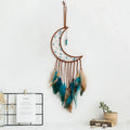 Axyaa Grey Moon Feathers Dream Catcher 60cm Large Handmade Indian Style Wall Hanging