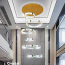 Axyaa Crystal Chandelier Stair Pendant Lamp Living Room Pendant Lights Interior Lighting