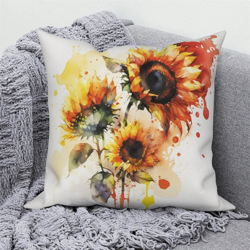 Sunflower Decorative Pillow Cover by Axyaa | Sofa, Car, Living Room Decoration