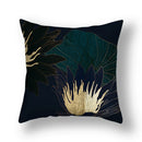 Axyaa Gold Leaf Flower Cushion Cover - Decorative Square Pillow for Home and Car