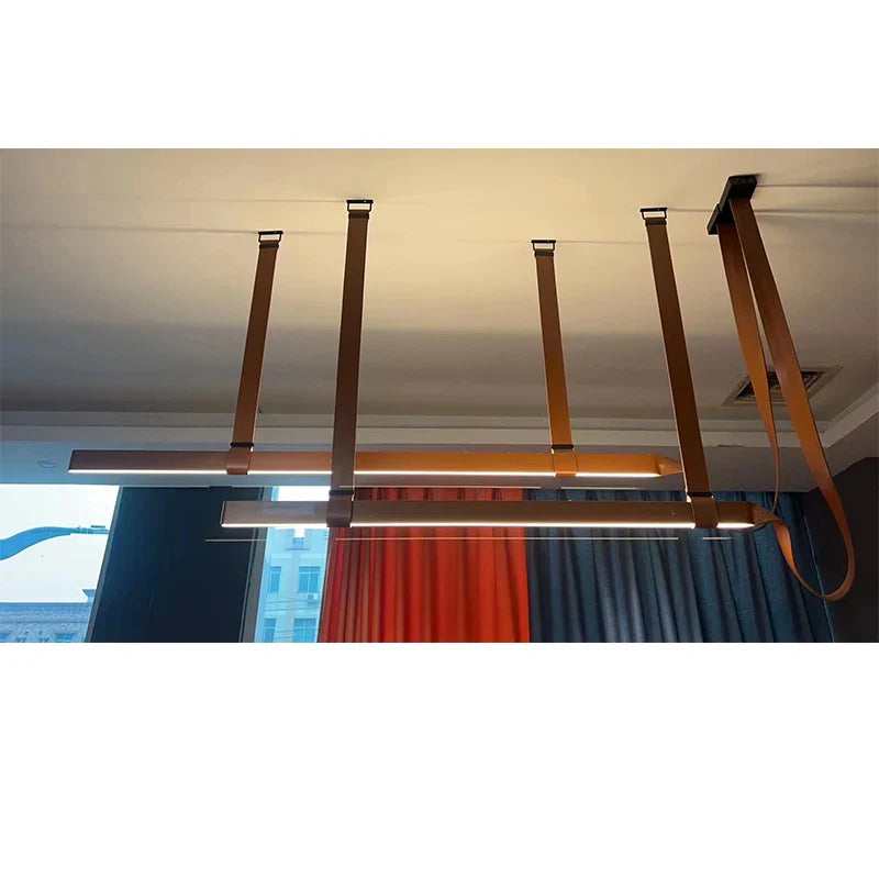 Axyaa Leather Belt Island Counter Pendant Lamp