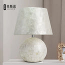 Axyaa Shell Ball Table Light with Fabric Lampshade, E27 LED Bulb