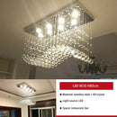 Axyaa Nordic Crystal LED Rectangle Chandelier for Modern Home, Office, and Hotel Lighting