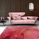 Axyaa Rose Gold Oil Painting Area Rug for Bedroom and Living Room