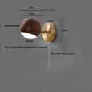 Axyaa LED Wall Sconce Lamp Walnut Wood Base Modern Art Fixture