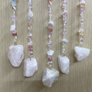 Axyaa 7 Chakra Agate Dream Catcher Moon Gemstone Wind Chime Home Decor