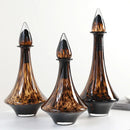 Axyaa Leopard Print Glass Vase with Lid - Home Decor Essential