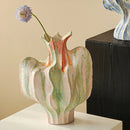 Colorful Graffiti Petal Pleats Ceramic Vase by Axyaa