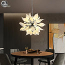 Axyaa Nordic Ceramic Leaf Hanging Chandelier - Creative Bedside Pendant Lights