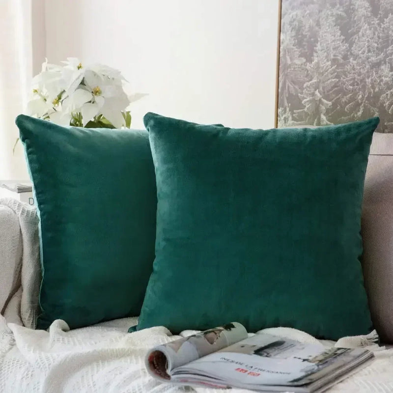 Velvet Nordic Pillow Cover Set for Home Sofa Living Room by Axyaa