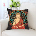 Axyaa Buddha Gold Elephant Mandala Meditation Decorative Pillow Case Zen Square