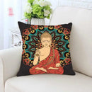 Axyaa Buddha Gold Elephant Mandala Meditation Decorative Pillow Case Zen Square
