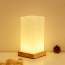 Axya Modern Wood LED Table Lamp for Bedroom, Nordic Style Glass Bedside Light