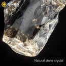 Axyaa Crystal Stone Pendant Light Gold Copper Ceiling Lamp