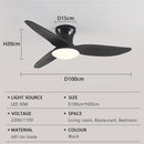 Axyaa Modern LED Ceiling Fan Light: Remote Control Dimmable, Strong Wind, Smart App Integration.
