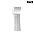 Axyaa 24pcs Stainless Steel Cutlery Set with Square Handle, Snakeskin Design