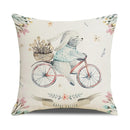 Axyaa Easter Rabbit Floral Cushion Covers for Sofa, Bedroom, Car - Set of 2