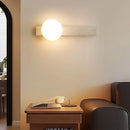 Axyaa Wabi Sabi LED Wall Sconce with Pull Chain Switch and Yellow Travertine Stone