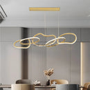 Axyaa Stainless Steel LED Chandelier: Nordic Luxury Circles Interlocking Lamp