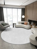 Axyaa Modern Art Minimalist Round Rug for Living Room Decor and Bedroom Carpet