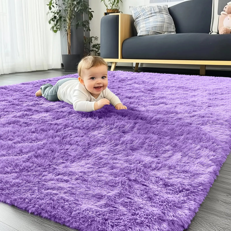 Axyaa Kids Bedroom Shaggy Carpet: Soft, Fluffy, Cozy Rugs for Boys and Girls