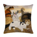 Axyaa Retro Cat Linen Pillowcase 45*45cm - Home & Sofa Decoration