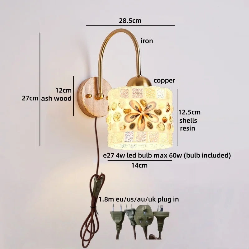 Axyaa Shells Resin LED Wall Lamp for Home Decor and Interior Design