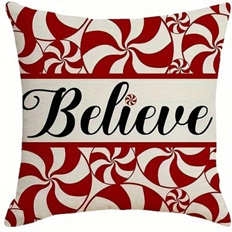 Axyaa Merry Christmas Pillow Cover for Festive Home Decor