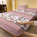 Axyaa Cute Kitten Printed Fleece Bed Sheet - Modern Brushed Bed Cover for Bedroom