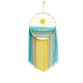 Axyaa Sun Macrame Wall Shelf: Boho Wood Decor for Bedroom, Living Room, Nursery
