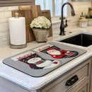 Axyaa Kitchen Draining Mat Santa Super Absorbent Quick Dry Bathroom Drain Pad