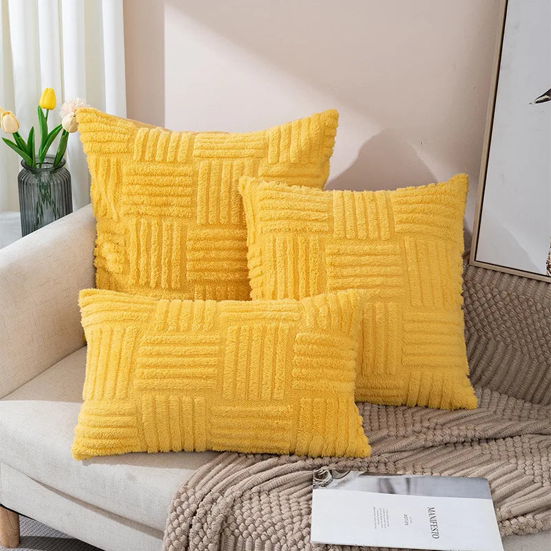 Grey Velvet Snowflake Decor Pillowcase for Sofa Couch Living Room by Axyaa