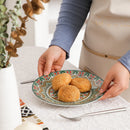 Axyaa Bohemian Style Ceramic Dessert Plate Set - 6/12 Piece, 8.5 Inch