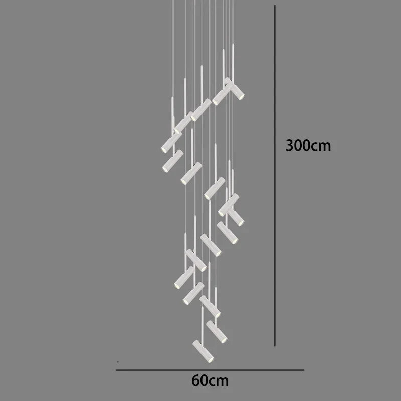 Axyaa Staircase Chandeliers Hanging Light Modern LED Pendant Lamps Indoor Living Room Lighting