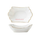 Axyaa 800ml Gold Phoenix Tail Ceramic Bowl - Multipurpose Soup Pasta Fruit Salad Plate
