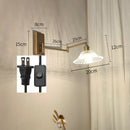 Axyaa Glass LED Wall Sconce Arm Rotate Bedroom Living Room Lights