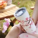 Axyaa Cherry Blossom Stainless Steel Thermos Mug Double Wall Heat Resistant Bottle