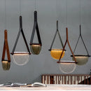 Axyaa Leather Glass Chandelier for Modern Nordic Style Living Space