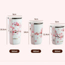 Axyaa Cherry Blossom Stainless Steel Thermos Mug Double Wall Heat Resistant Bottle