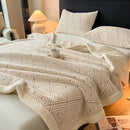 Axyaa Geometric Tuff Fleece Bed Blanket: Soft Sofa Throw, Warm Winter Artificial Lambs Wool